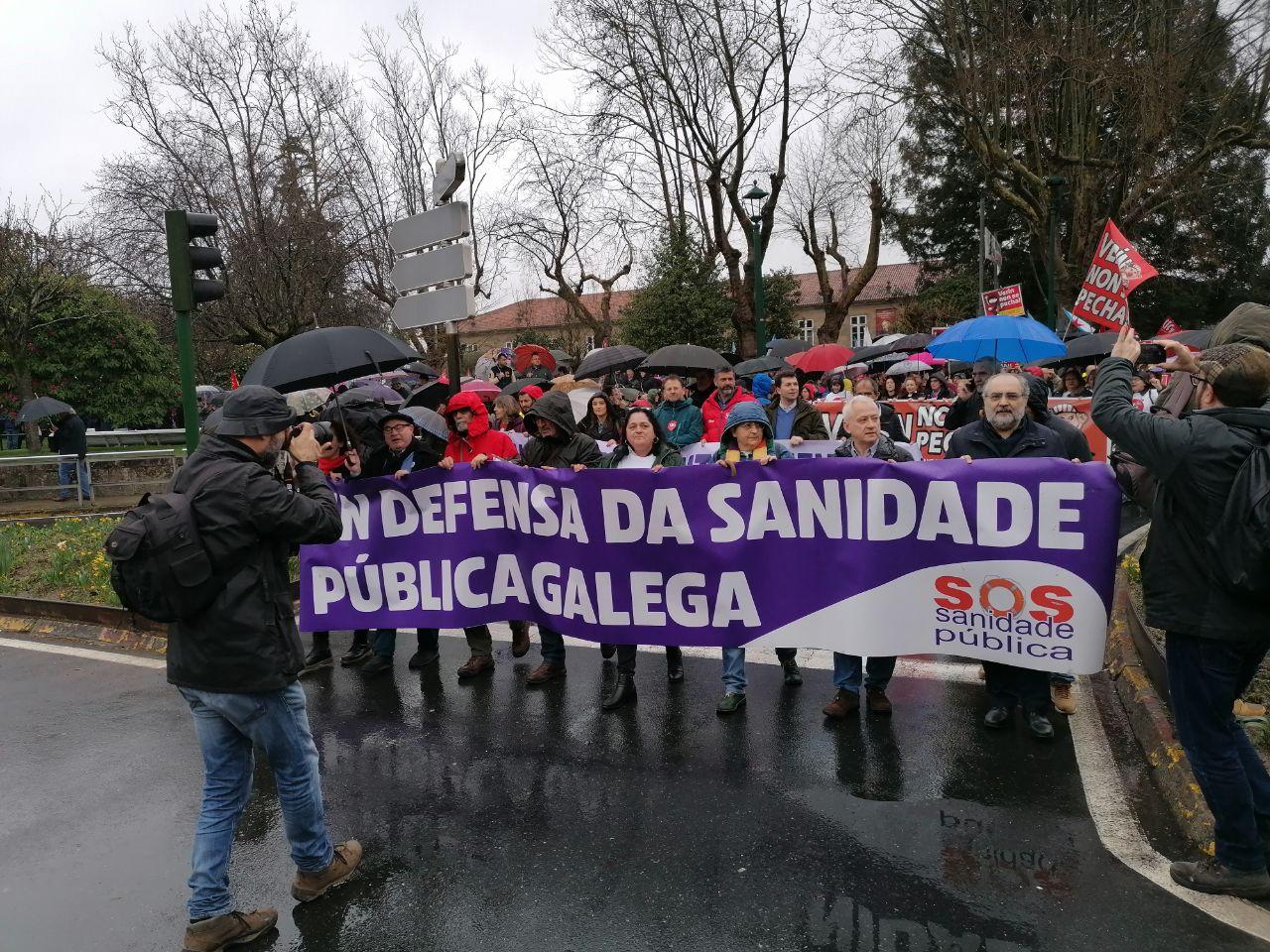 Manifestación pola sanidade pública en Santiago
