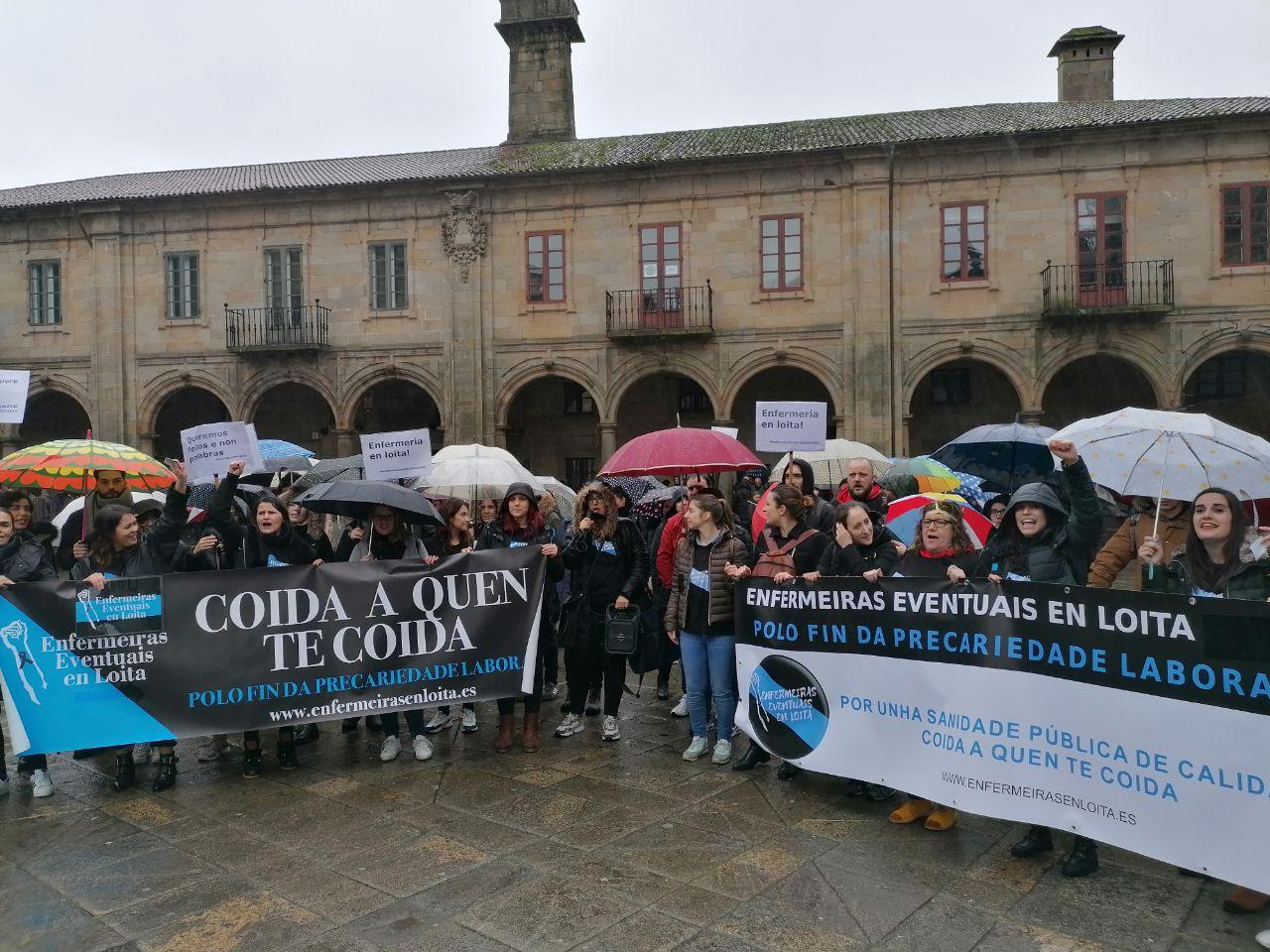 Manifestación pola sanidade pública en Santiago