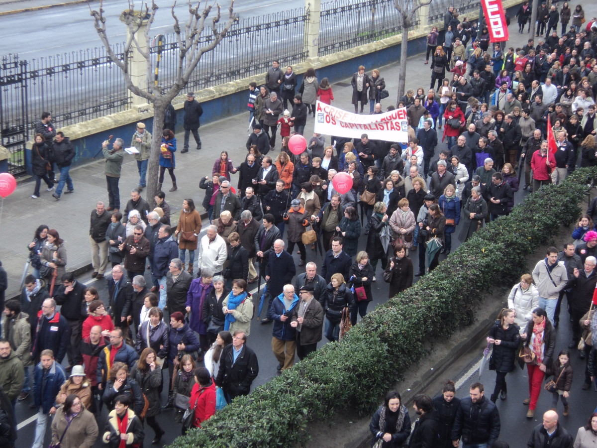 Un intre da manifestación na Coruña