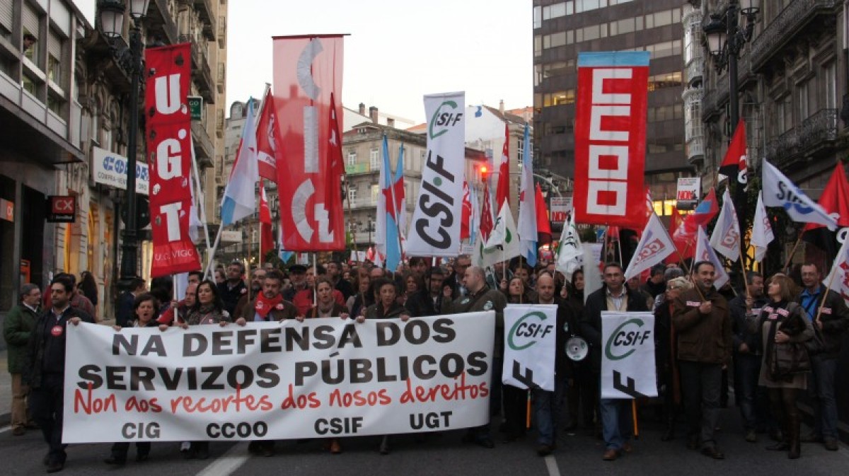 A manifestación, en Vigo