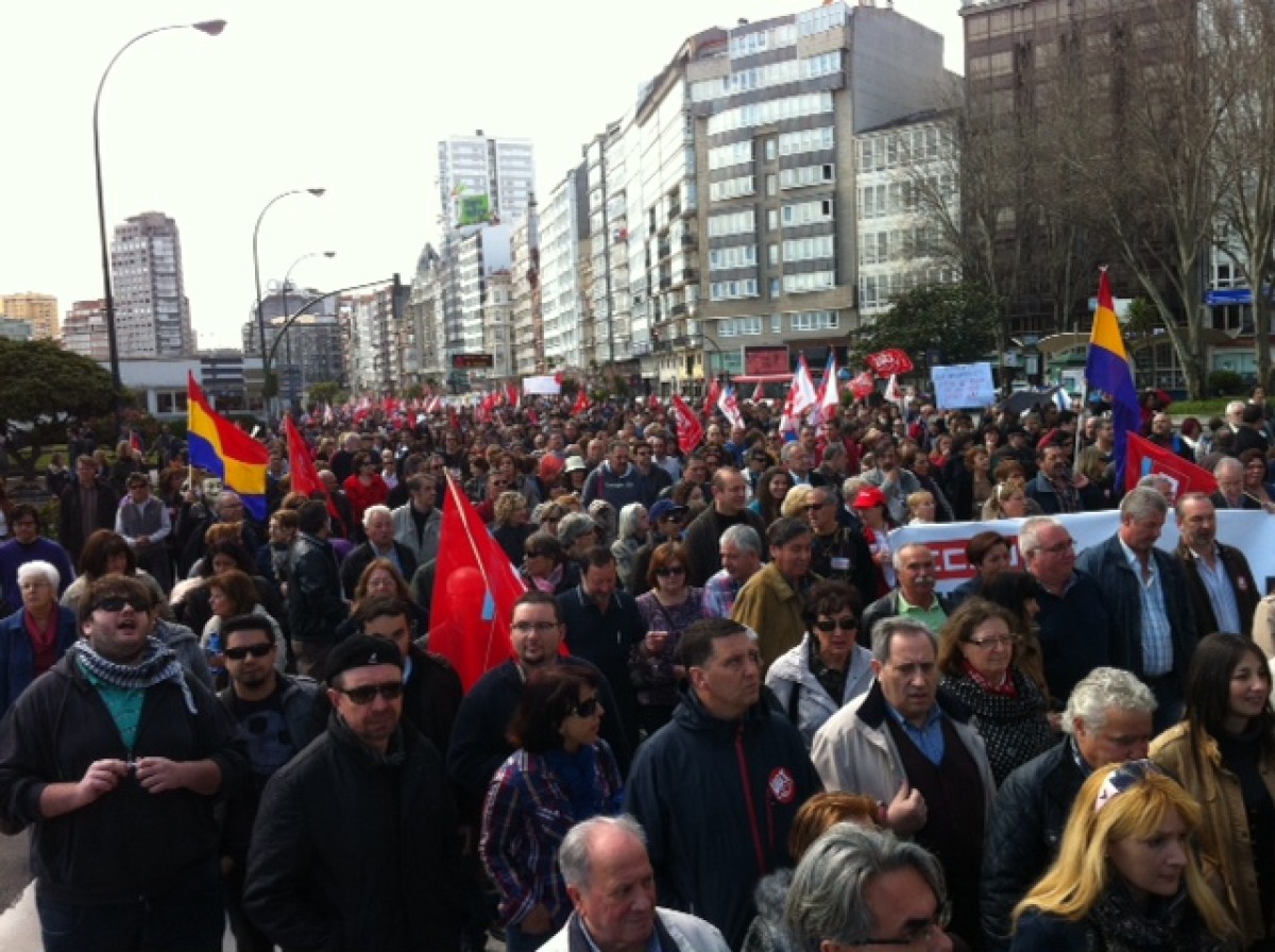 A manifestación, na Coruña