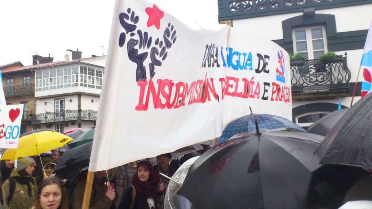 Manifestación de Queremos Galego en Compostela o 27 de xaneiro