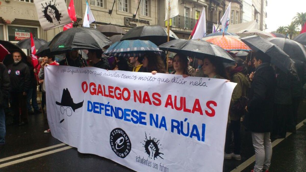 Manifestación de Queremos Galego en Compostela o 27 de xaneiro