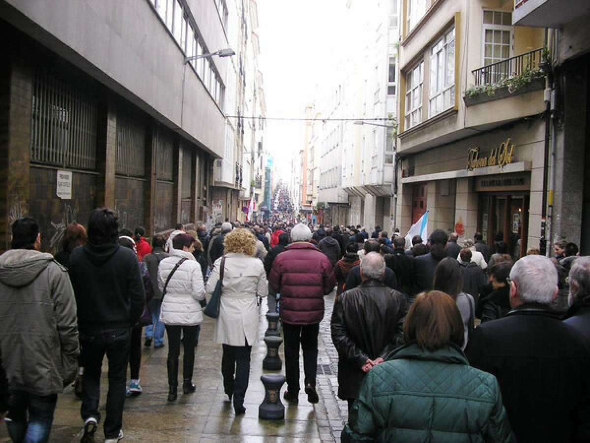 Manifestación polo futuro do naval en Ferrol